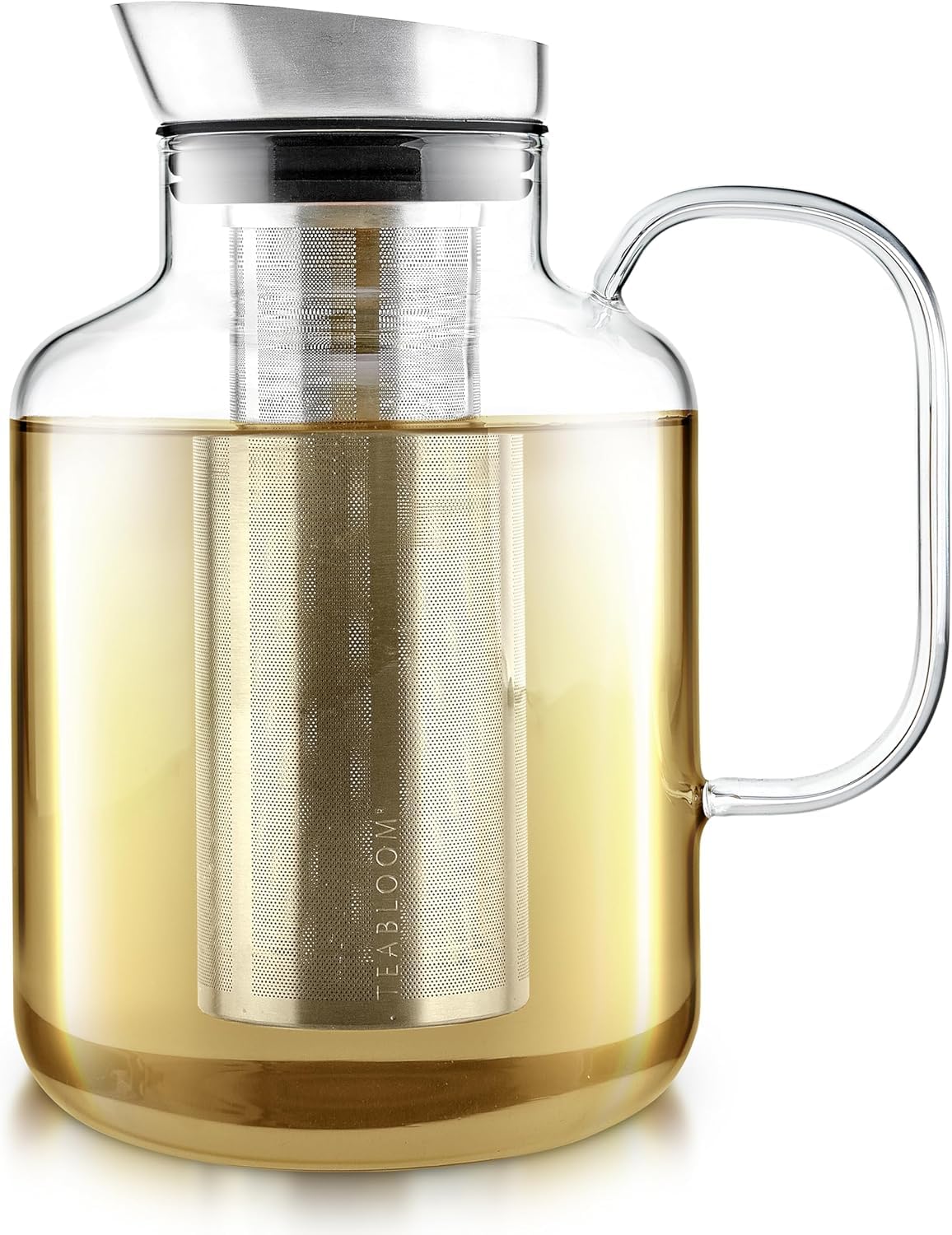 Teabloom Legacy teapot lid pour demonstrates seamless one-step brewing and serving.