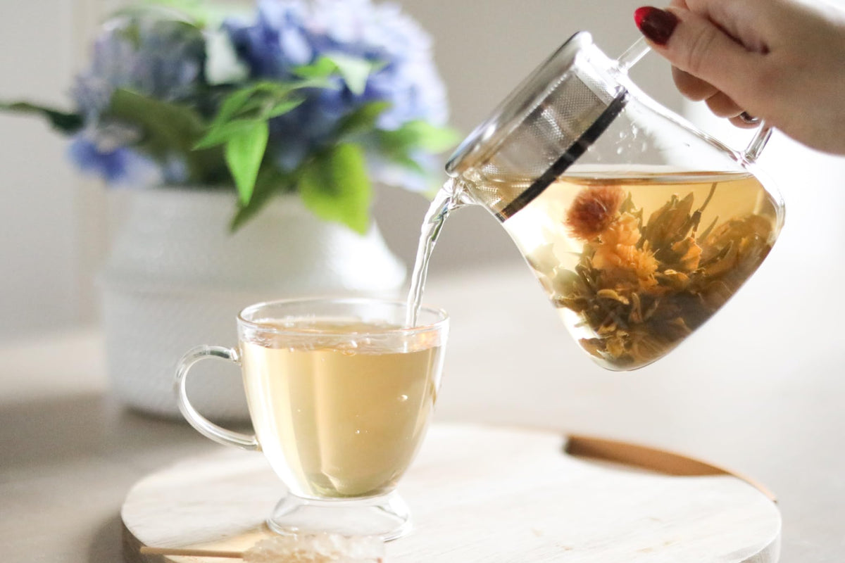 Teabloom borosilicate glass body keeps tea tasting clean and bright