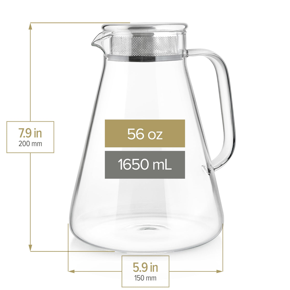 Teabloom ergonomic handle provides comfortable lifting and pouring
