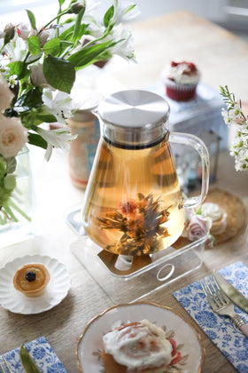 Teabloom One-Touch Tea Maker lid and filter closeup, easy brewing and filtration