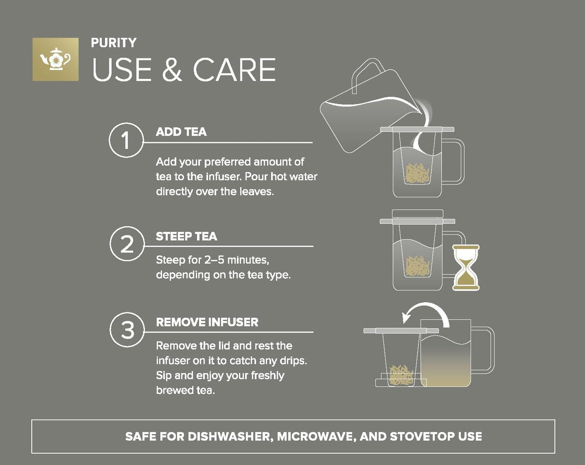 Teabloom Purity cool-touch silicone handle for safe, comfortable brewing
