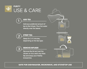 Teabloom Purity cool-touch silicone handle for safe, comfortable brewing
