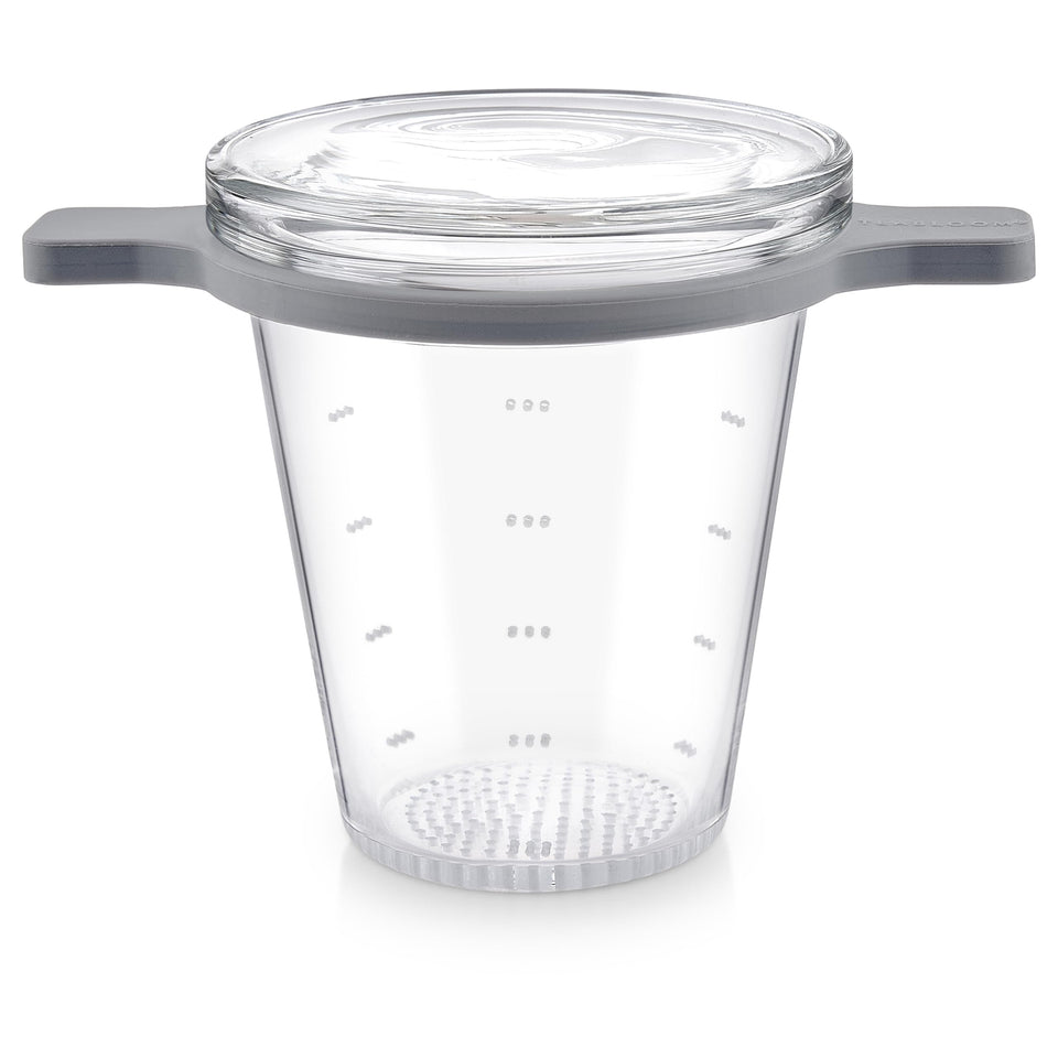Teabloom Purity glass infuser close-up showing toxin-free glass for pure flavor