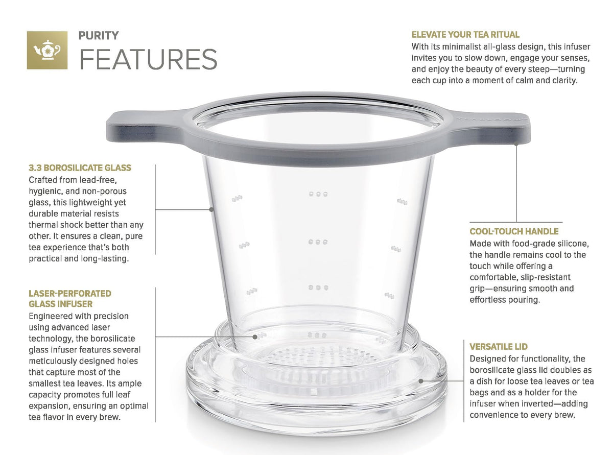 Teabloom Purity laser-perforated filter detail for even flavor extraction