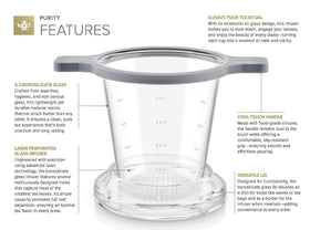 Teabloom Purity laser-perforated filter detail for even flavor extraction
