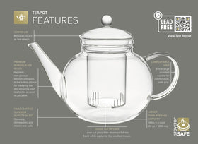 Teabloom borosilicate glass teapot on stovetop heat