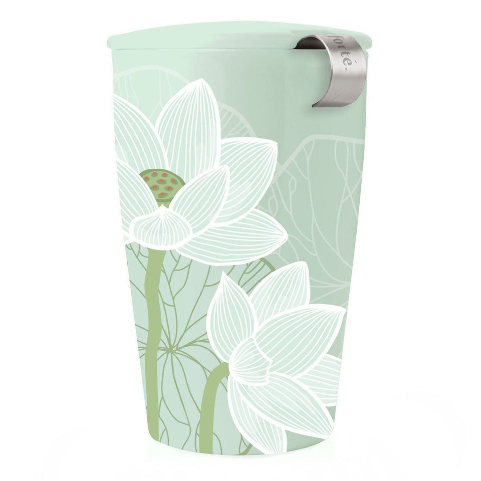 Tea Forte Kati Cup double-wall ceramic keeps tea hot longer for enjoyable sips.