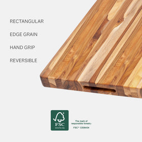 Teakhaus large cutting board with juice groove for mess-free prep