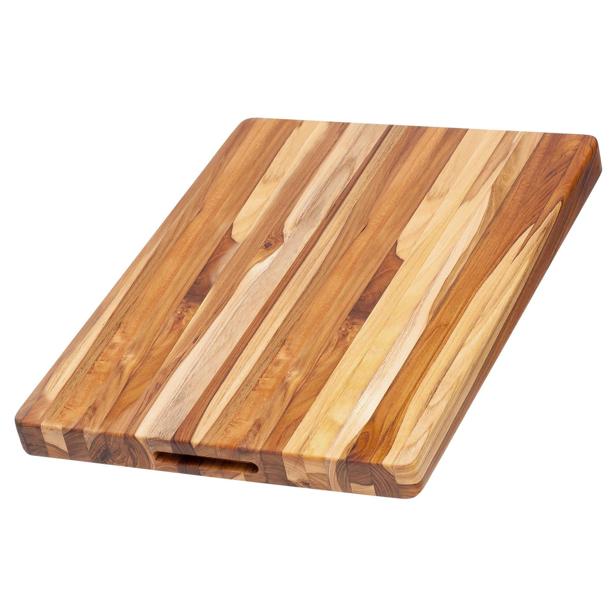 Teakhaus large cutting board top view showing smooth teak surface for precise slicing