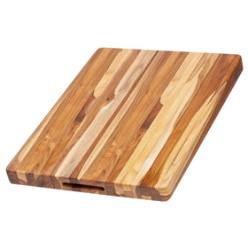 Teakhaus large cutting board top view showing smooth teak surface for precise slicing