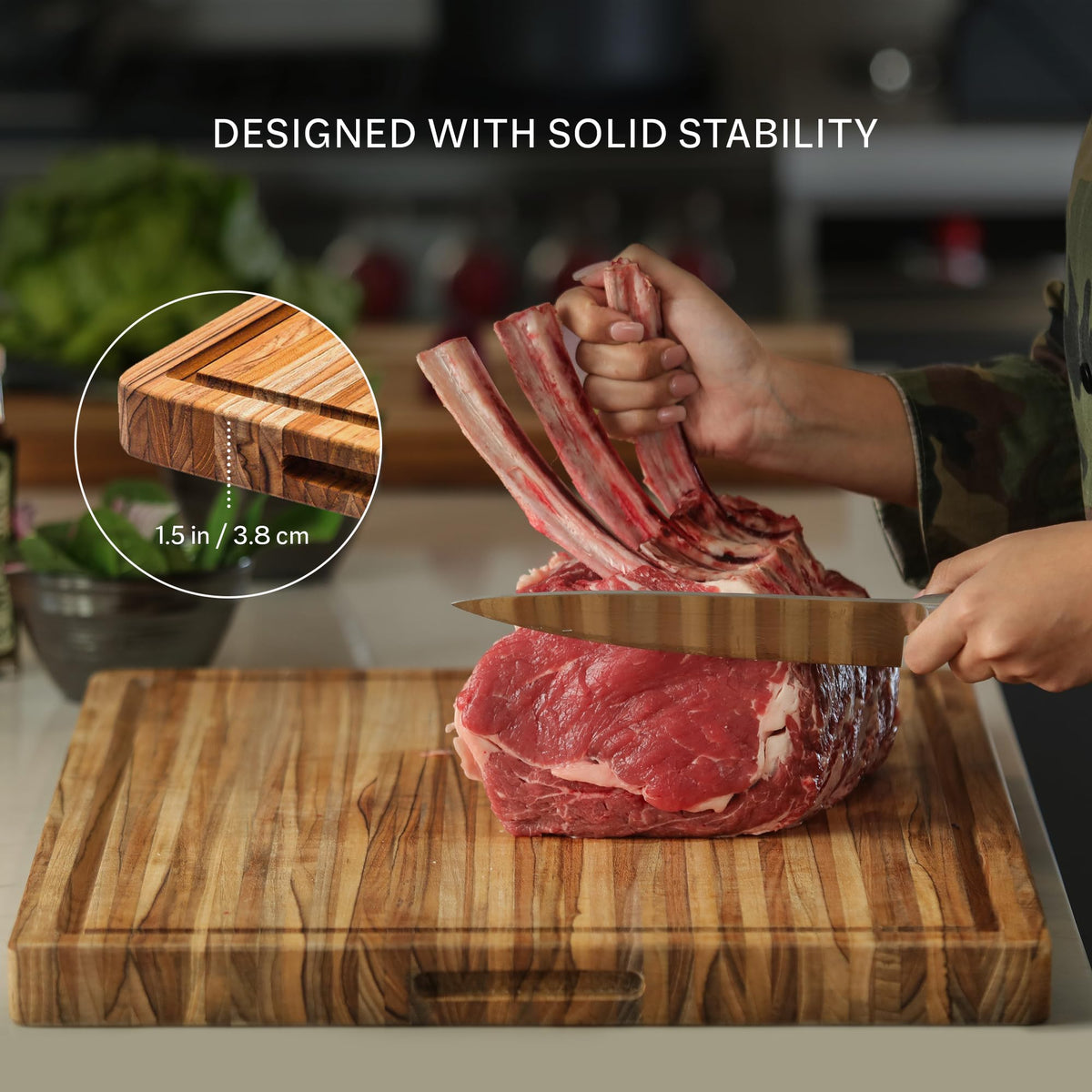Teakhaus lifetime-quality board withstands regular use with minimal care.