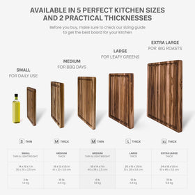 Teakhaus cutting board medium juice groove captures juices and keeps counters clean.