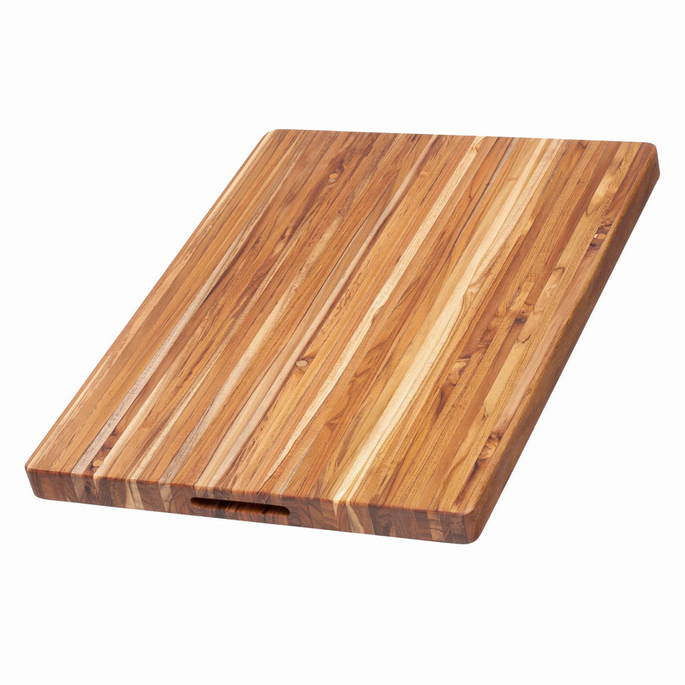 Teakhaus XL edge-grain wood cutting board with knife-friendly surface for daily prep.