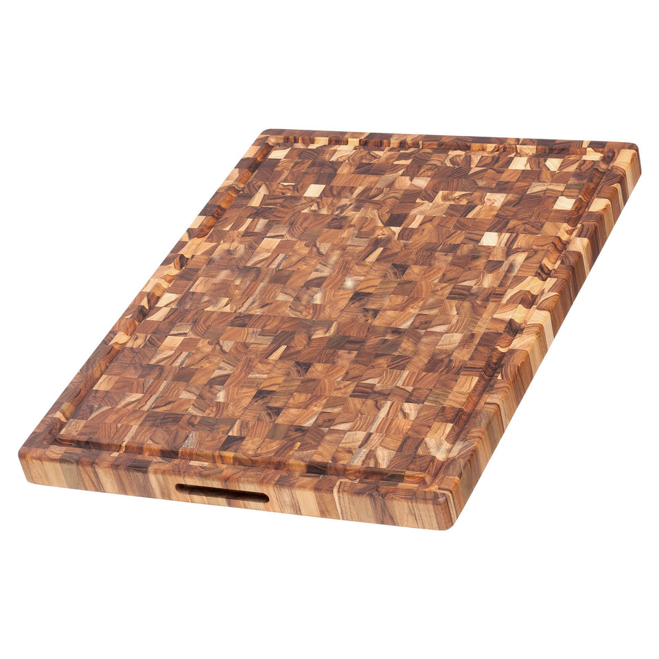 Teakhaus extra large end-grain carving board for heavy-duty carving and durability.