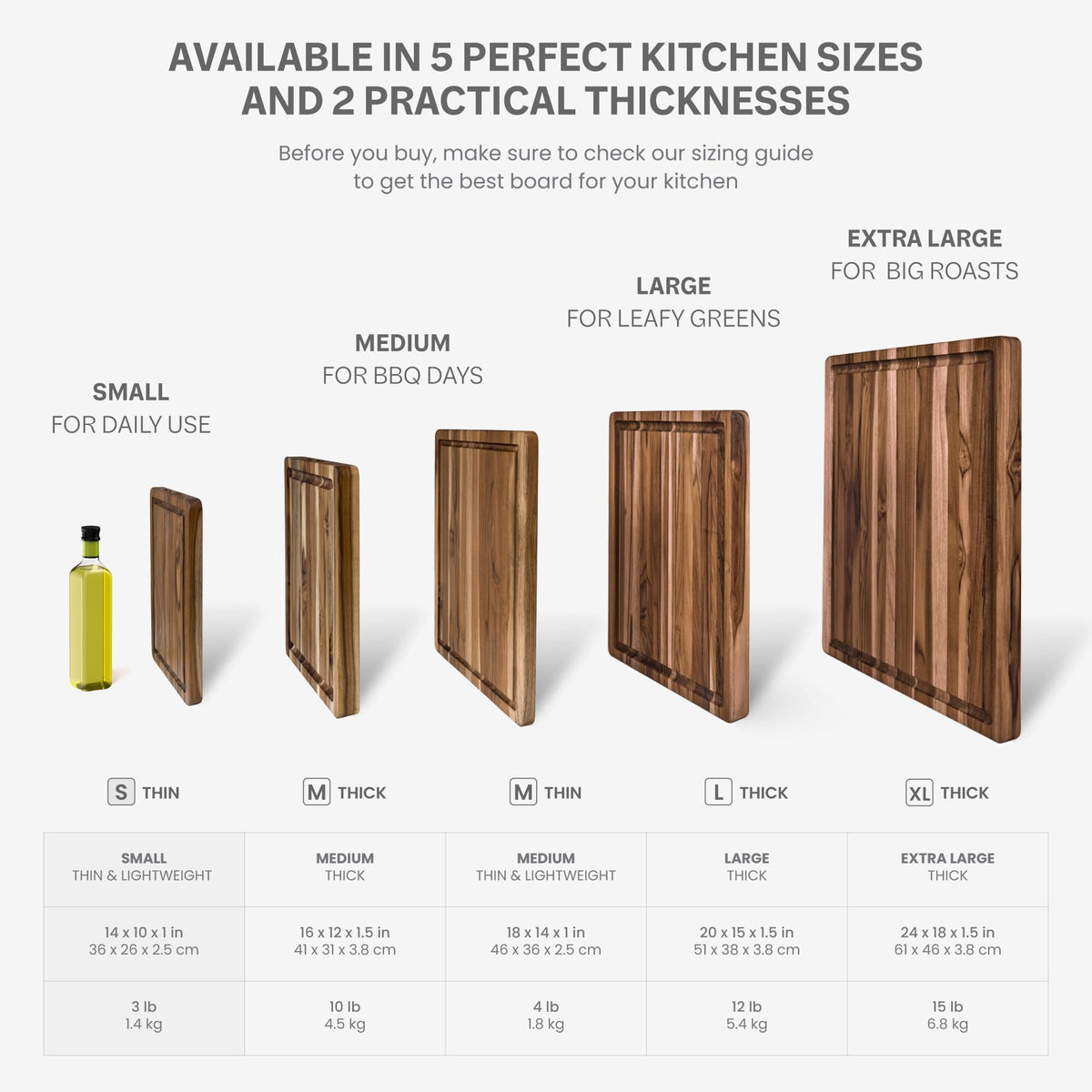 Teakhaus board with knife-friendly surface helps preserve blade edges.
