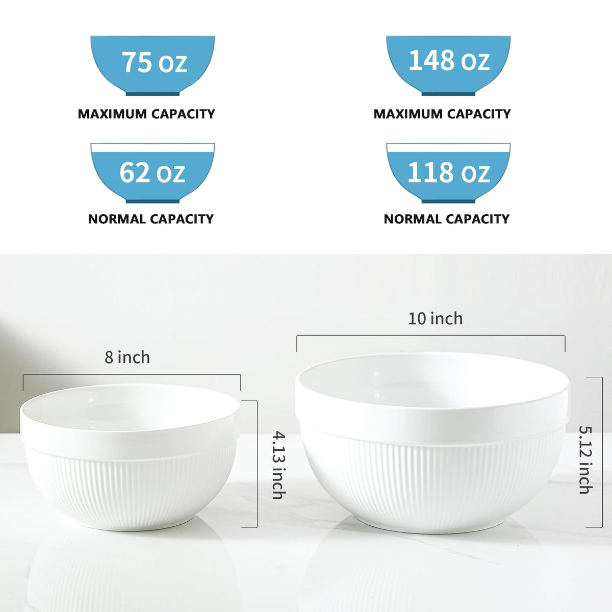 TEAKISS 10-inch ceramic mixing bowl dough-proofing in action.