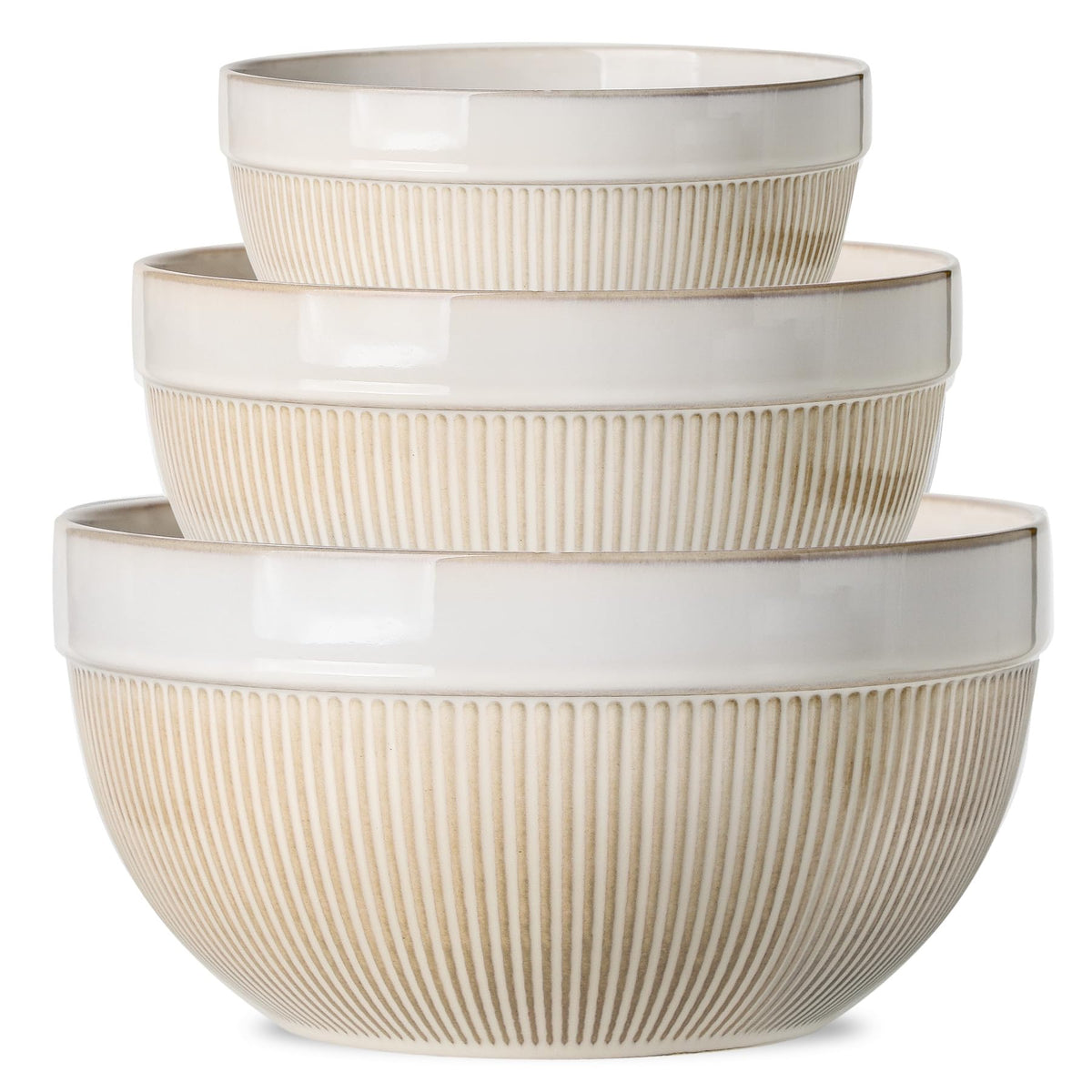 TEAKISS 10-inch large ceramic mixing bowl from the set, ideal for batter mixing