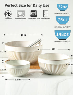 TEAKISS 8-inch ceramic mixing bowl, perfect for sauces and quick prep