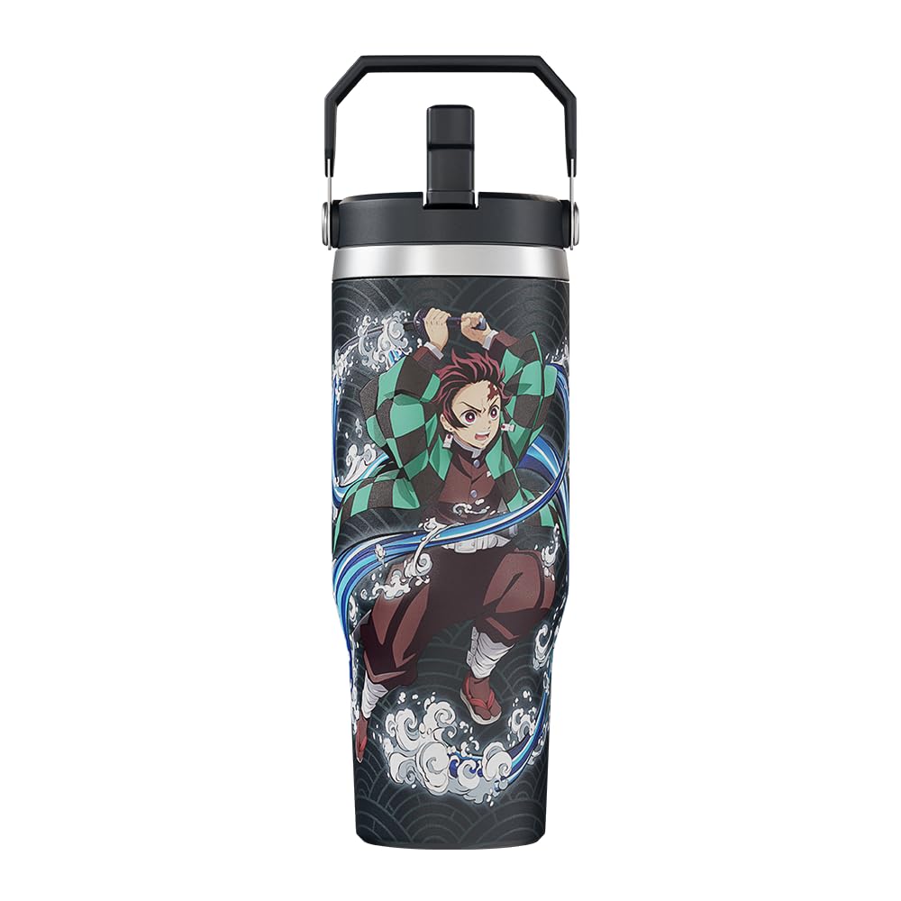 Team Liquid Demon Slayer Tanjiro tumbler with lid maintains temperature on the go.
