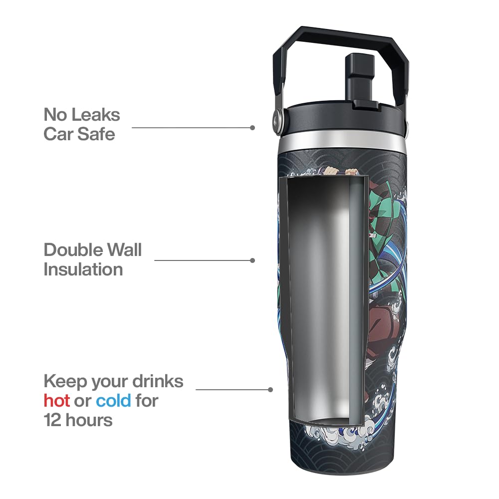 Team Liquid Demon Slayer Tanjiro tumbler stainless steel resists rust daily.