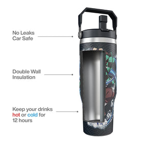 Team Liquid Demon Slayer Tanjiro tumbler stainless steel resists rust daily.