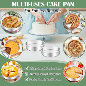 TeamFar 2-inch deep pans offering ample space for layered cakes
