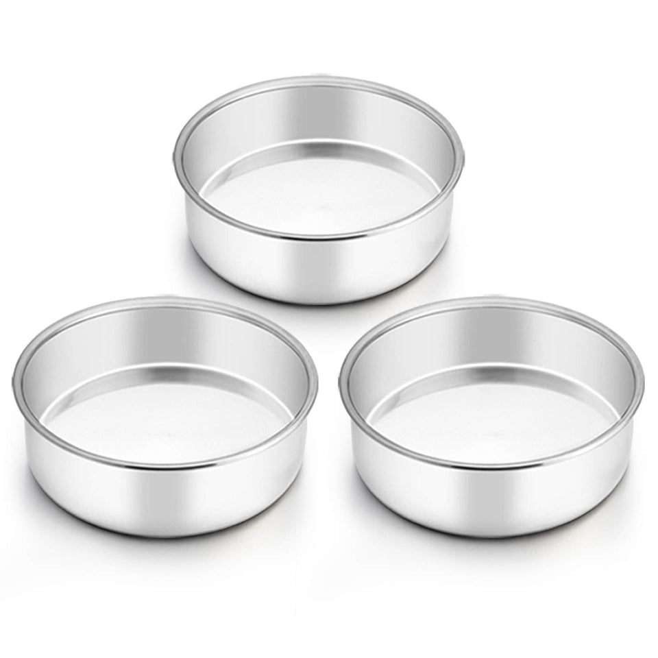 TeamFar 6-inch round cake pan set delivers even layers for easy, multi-tier decorating