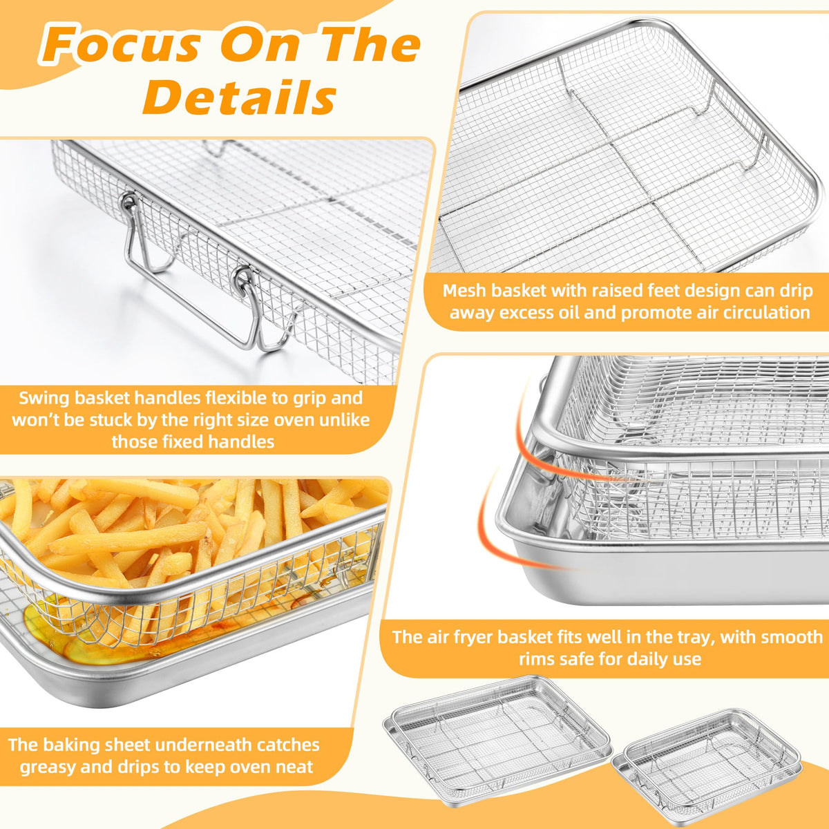 TeamFar medium oven basket for sides and smaller servings.