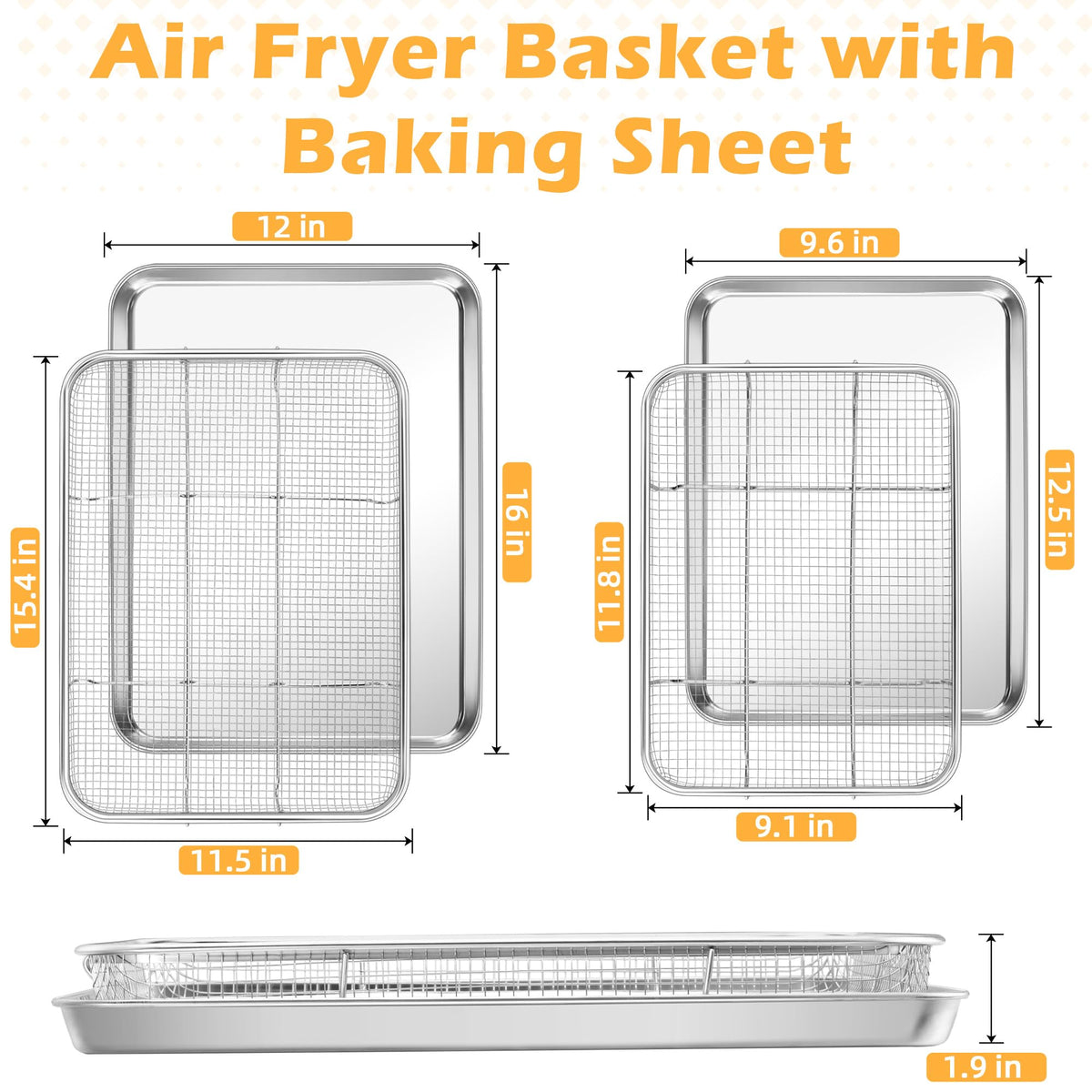 TeamFar large tray pairs with the basket for batch cooking.