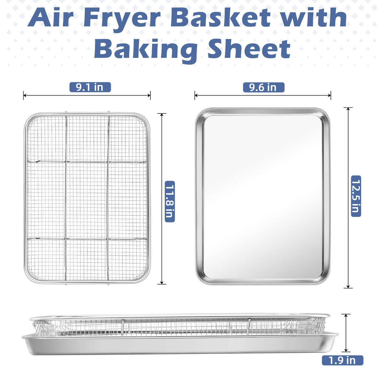 TeamFar oven air fryer tray demonstrates full-set compatibility for crispy results.