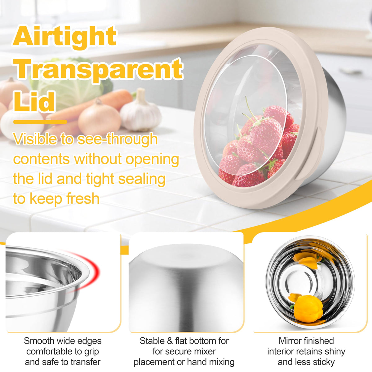 TeamFar airtight lids let you see contents instantly