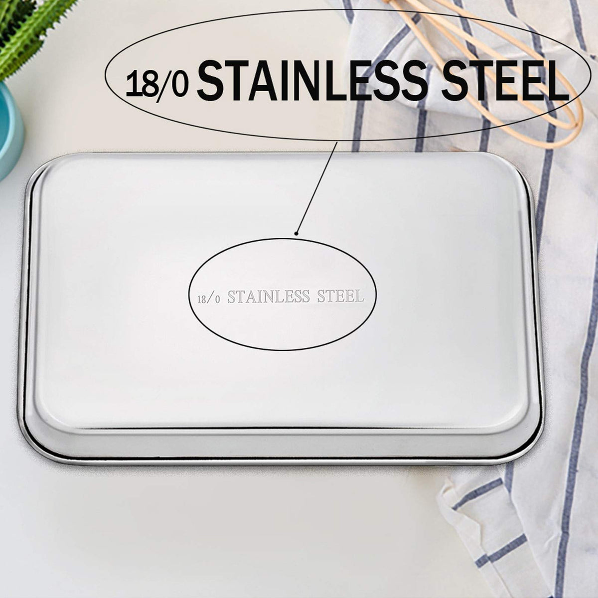 TeamFar baking sheet dishwasher safe label indicating easy cleanup