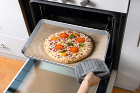 TeamFar baking sheet set easy clean design with dishwasher safe convenience.