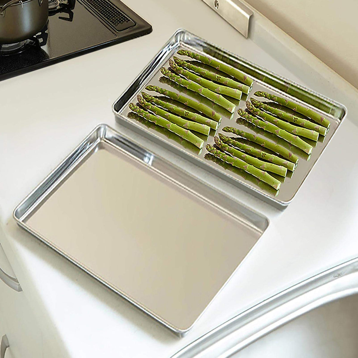 TeamFar baking sheet set serves well as a serving tray or cookie sheet.