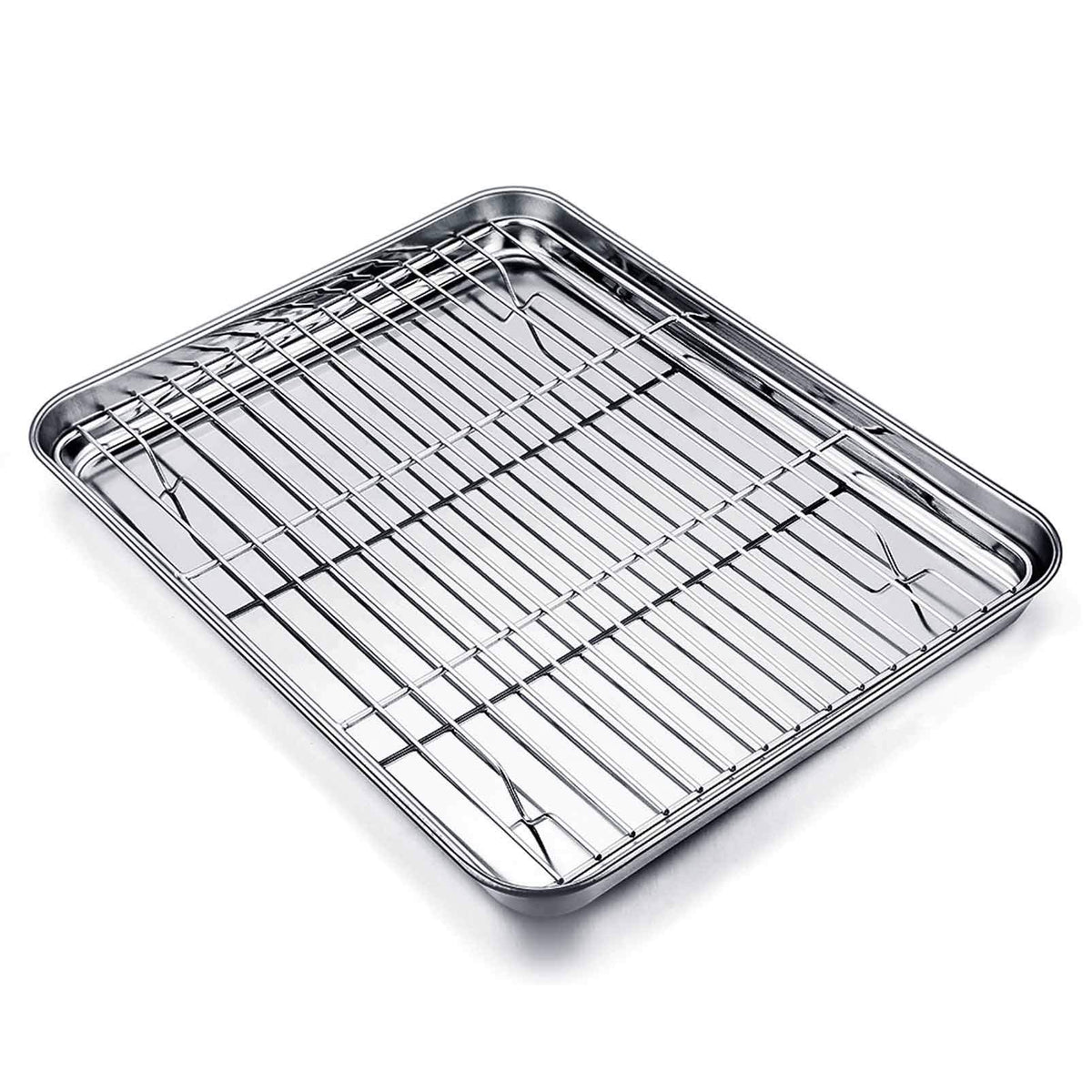 TeamFar baking tray with mirror finish for easy food release and smooth edges