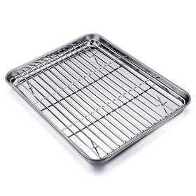 TeamFar baking tray with mirror finish for easy food release and smooth edges