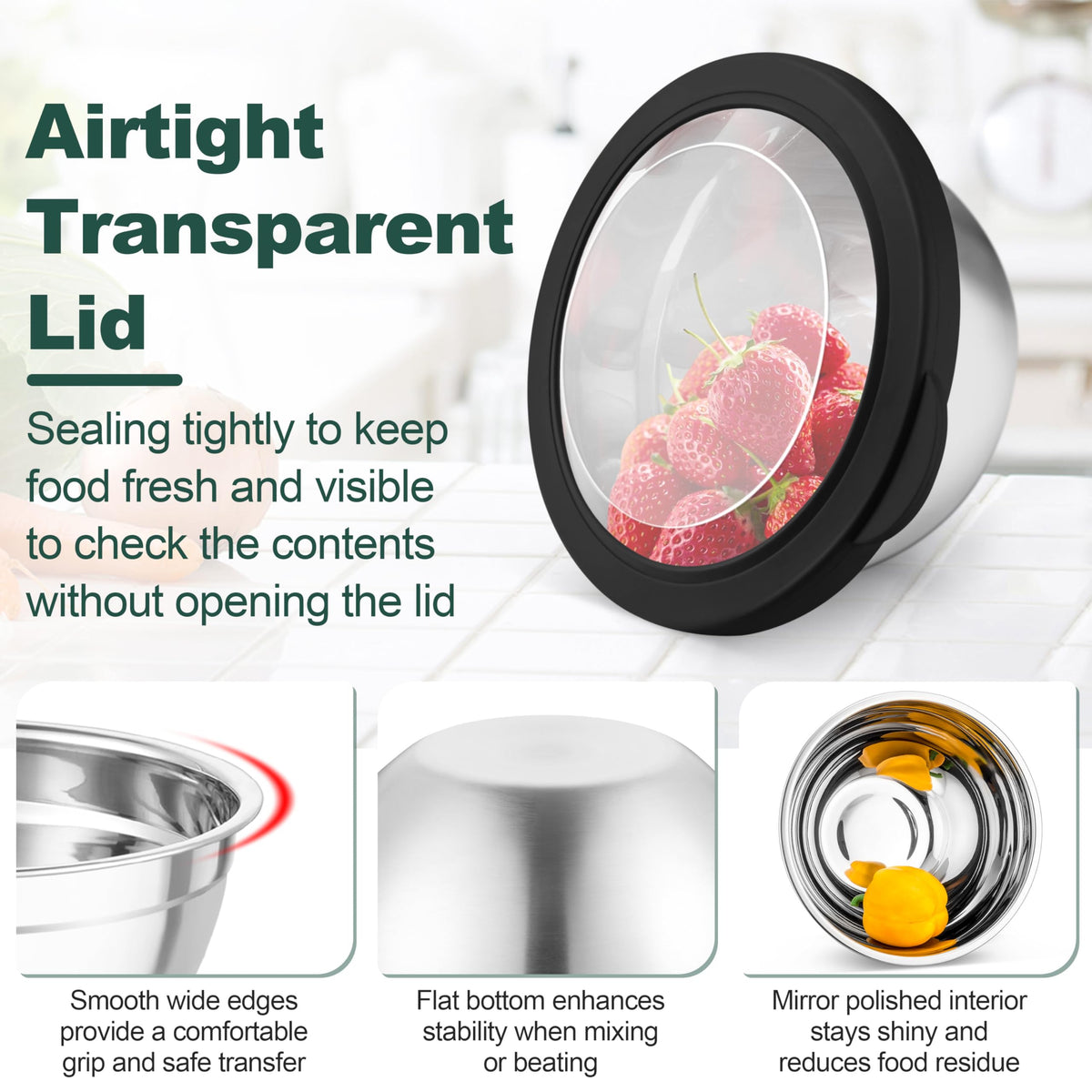 TeamFar bowls with clear lids and silicone seals maintain freshness.