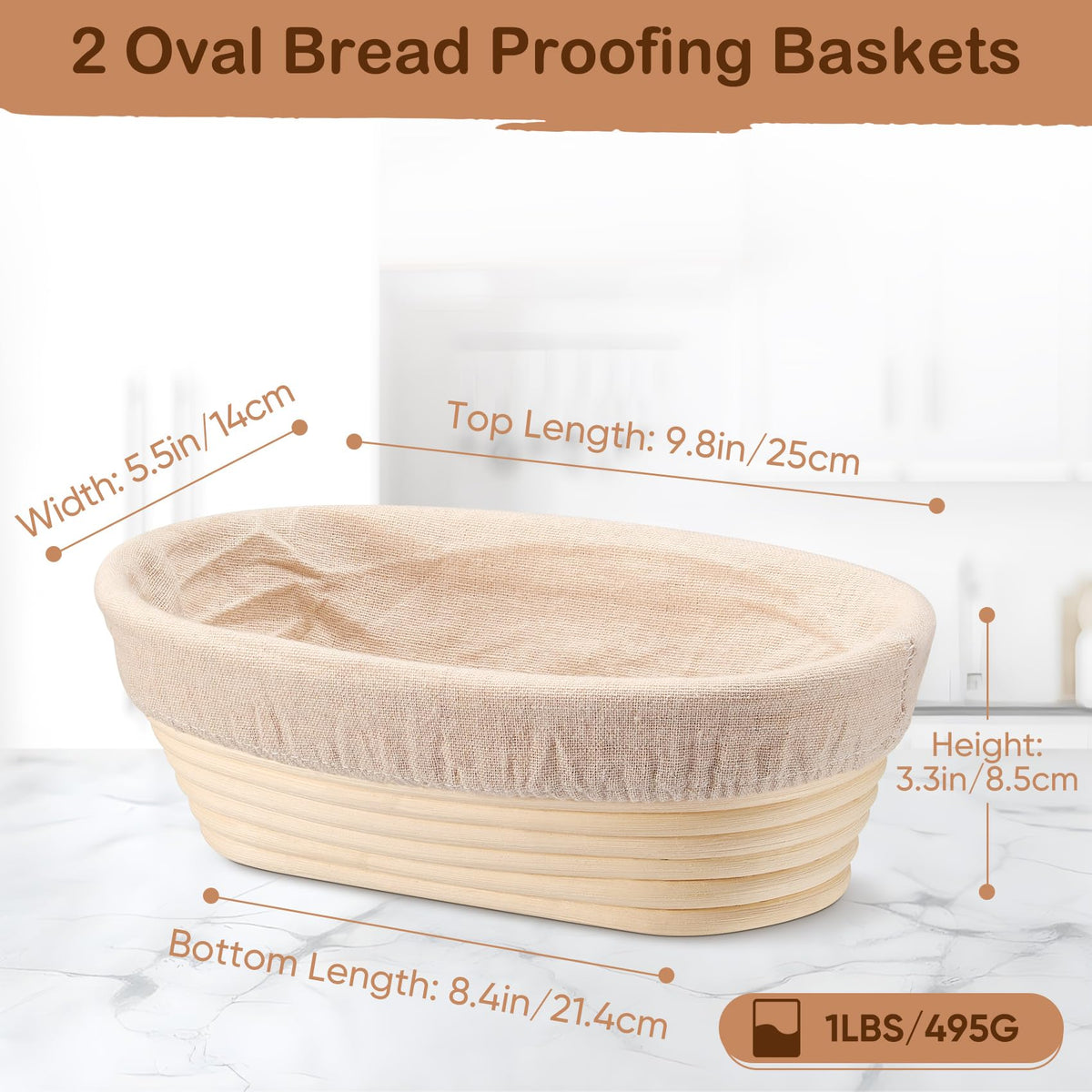 TeamFar bread proofing basket oval pattern close-up showing dough shaping potential.