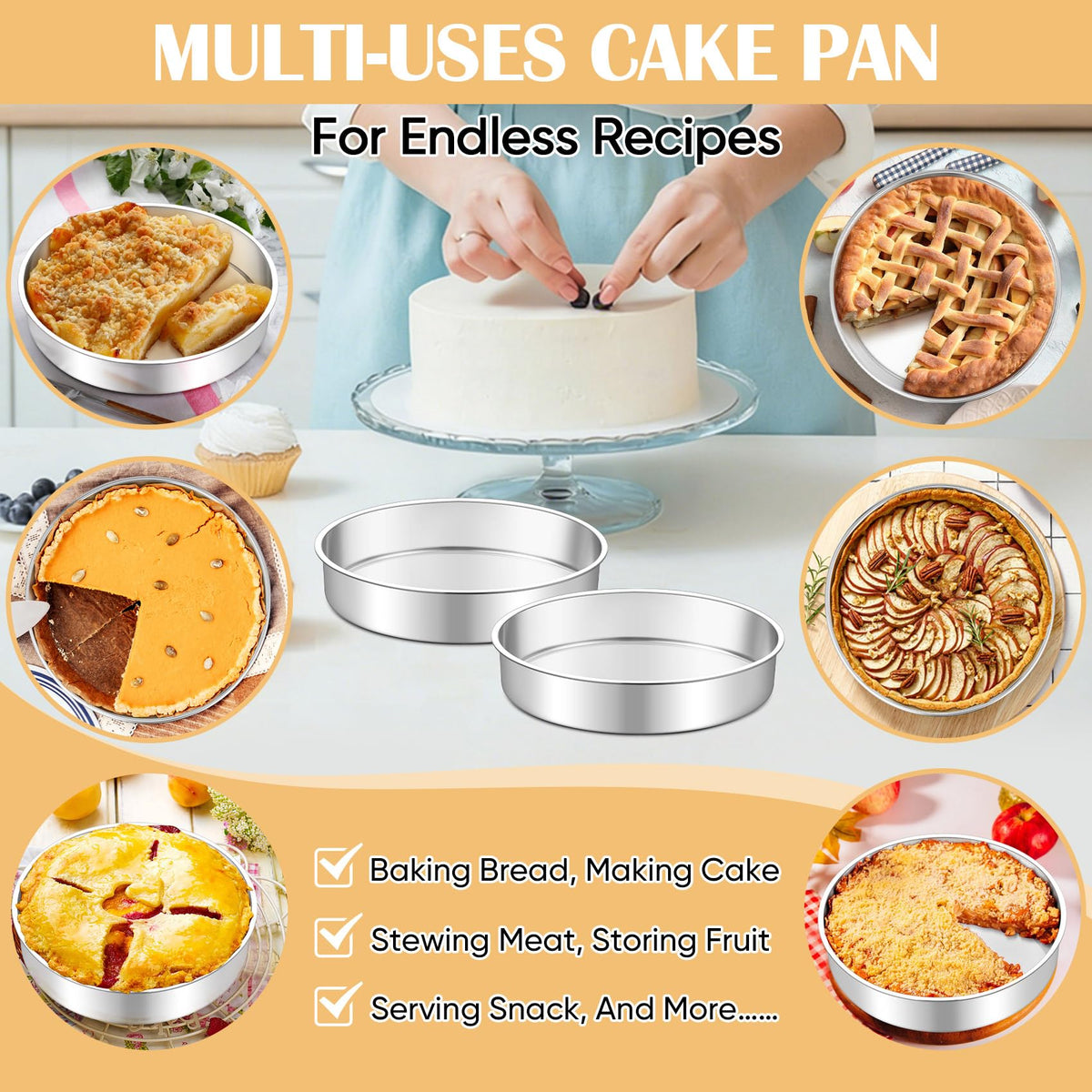 TeamFar dishwasher-safe cake pan simplifies cleanup after cooking