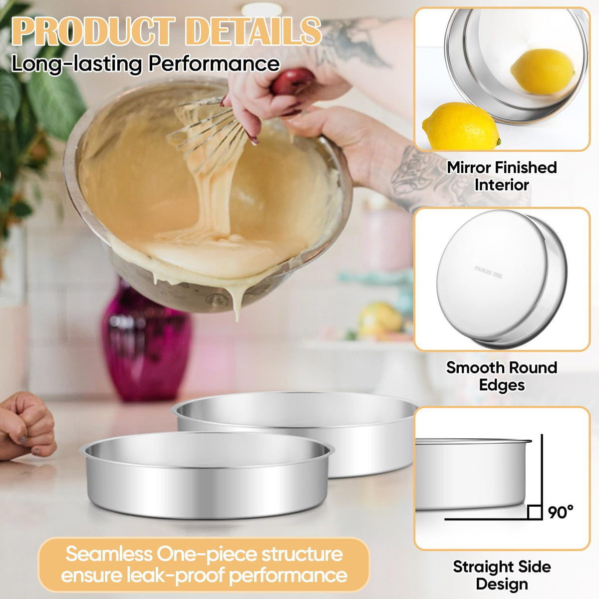 TeamFar leak-proof design prevents spills during baking