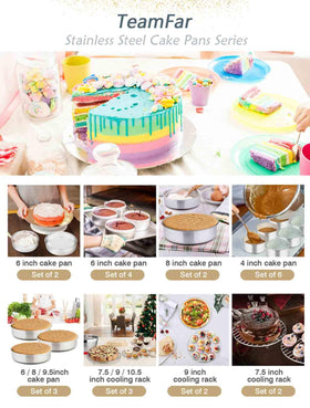 TeamFar mirror-finish cake pans highlight premium kitchen aesthetics and easy maintenance