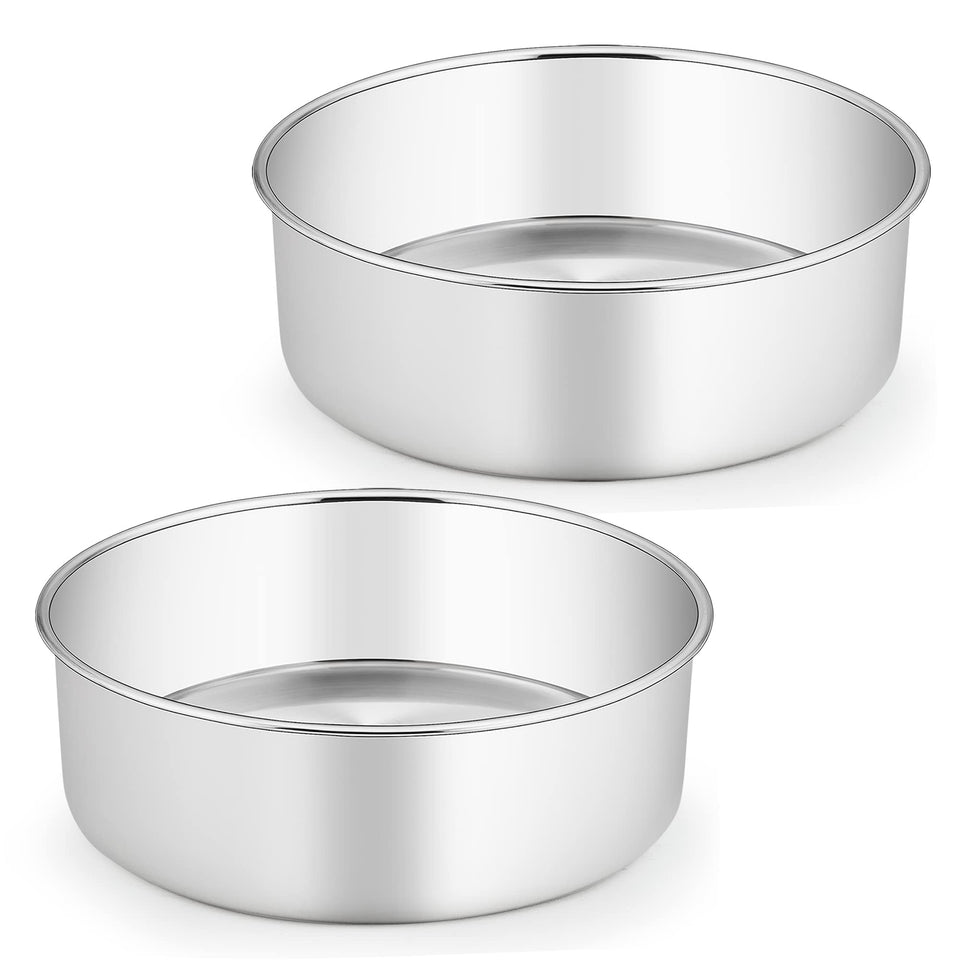 TeamFar 8.5-inch round cake pan exterior for tall layer cakes