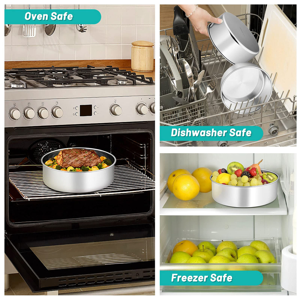 TeamFar dishwasher-safe pans for quick cleanup after baking