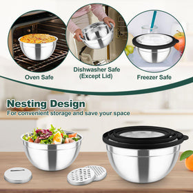 TeamFar center-grater attachments for slicing, grating, and shredding.