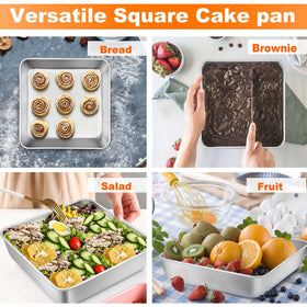 TeamFar clear lid on the square pan helps locate and store treats quickly.