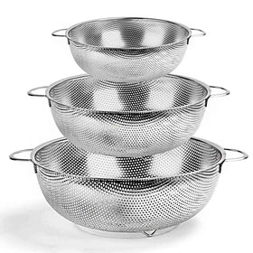 TeamFar colander 1-quart top view for quick small-batch draining