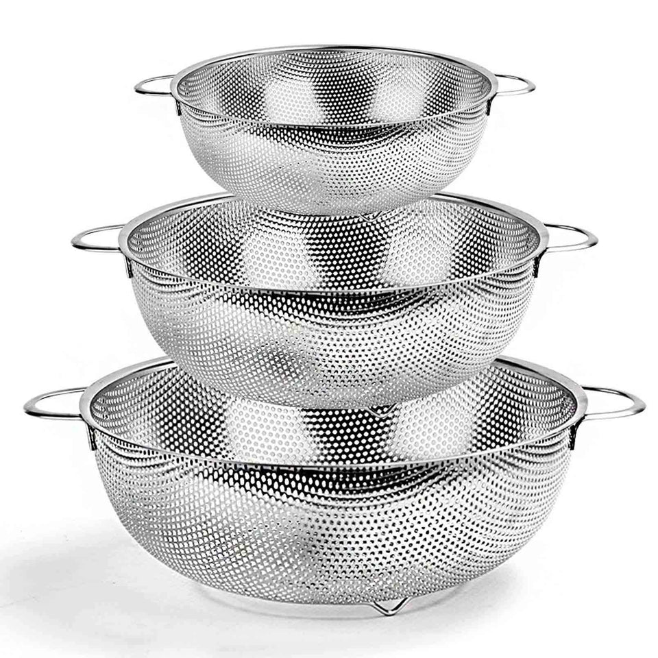 TeamFar colander 1-quart top view for quick small-batch draining