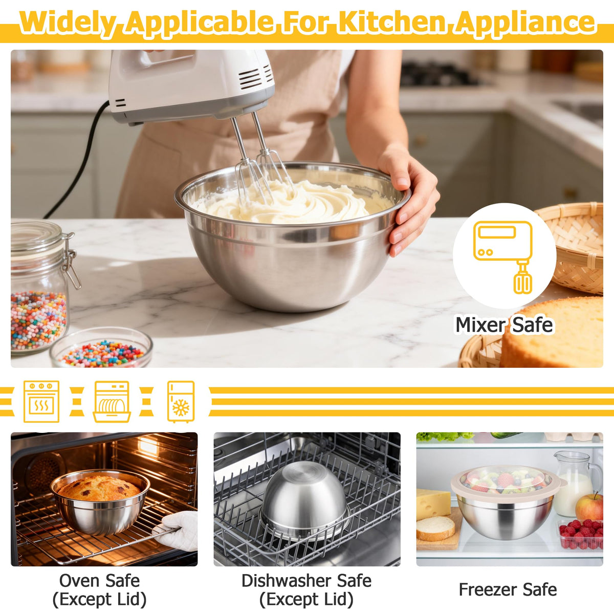 TeamFar deep bowls reduce splashes while whisking ingredients