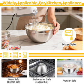 TeamFar deep bowls reduce splashes while whisking ingredients