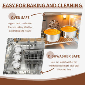 TeamFar dishwasher-safe cake pans simplify cleanup with rust-resistant steel.
